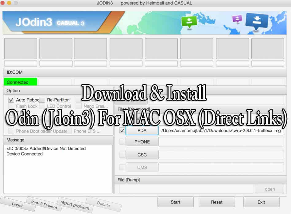 Install Odin (Jdoin3) For MAC OSX
