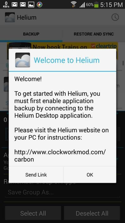 Launch Helium App