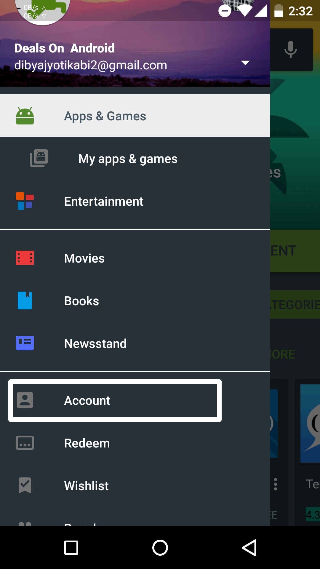 Playstore account