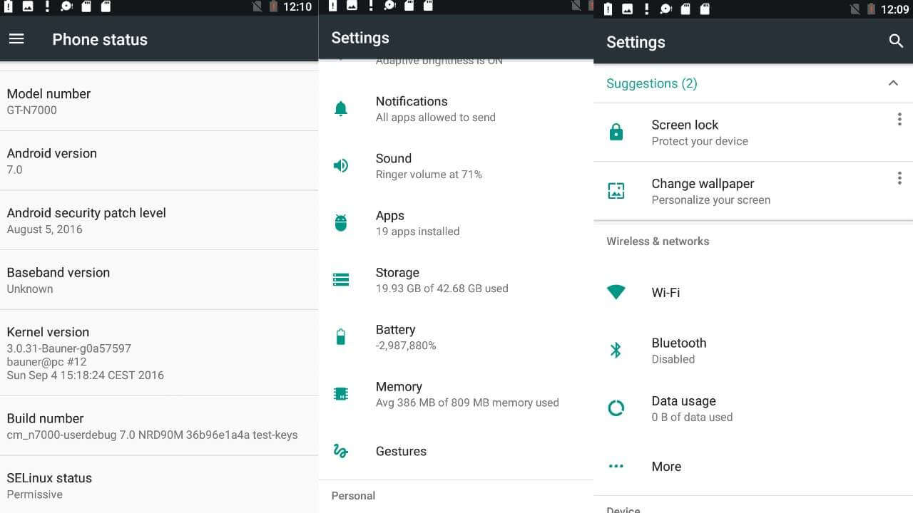 Install CM14 Nougat ROM On Galaxy Note N7000 Android 7.0