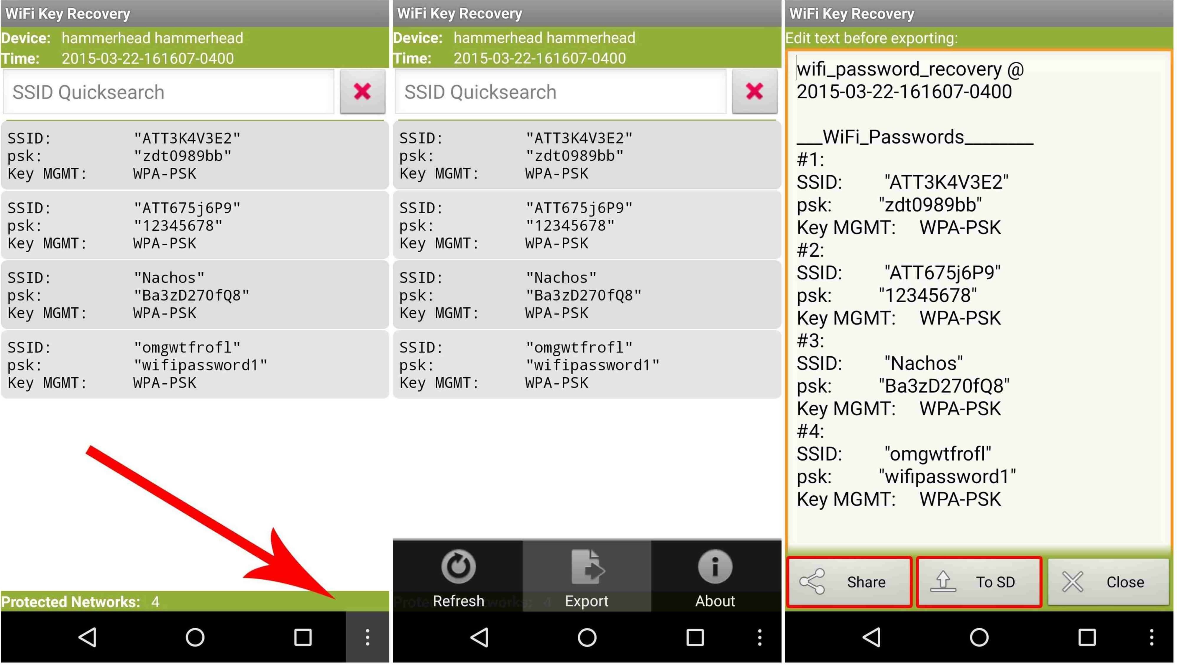 View Saved Wifi Password on Android