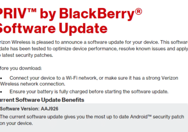 Verizon rolling out March security patch update to the Blackberry PRIV.