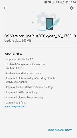 OnePlus 3 and OnePlus 3T software update