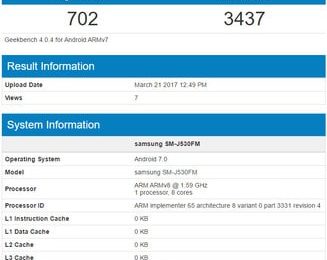 Samsung Galaxy J5 2017 specification details leaked online