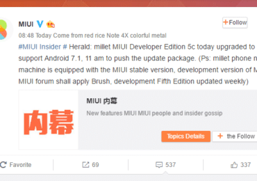 Xiaomi Mi5C receiving Android Nougat update