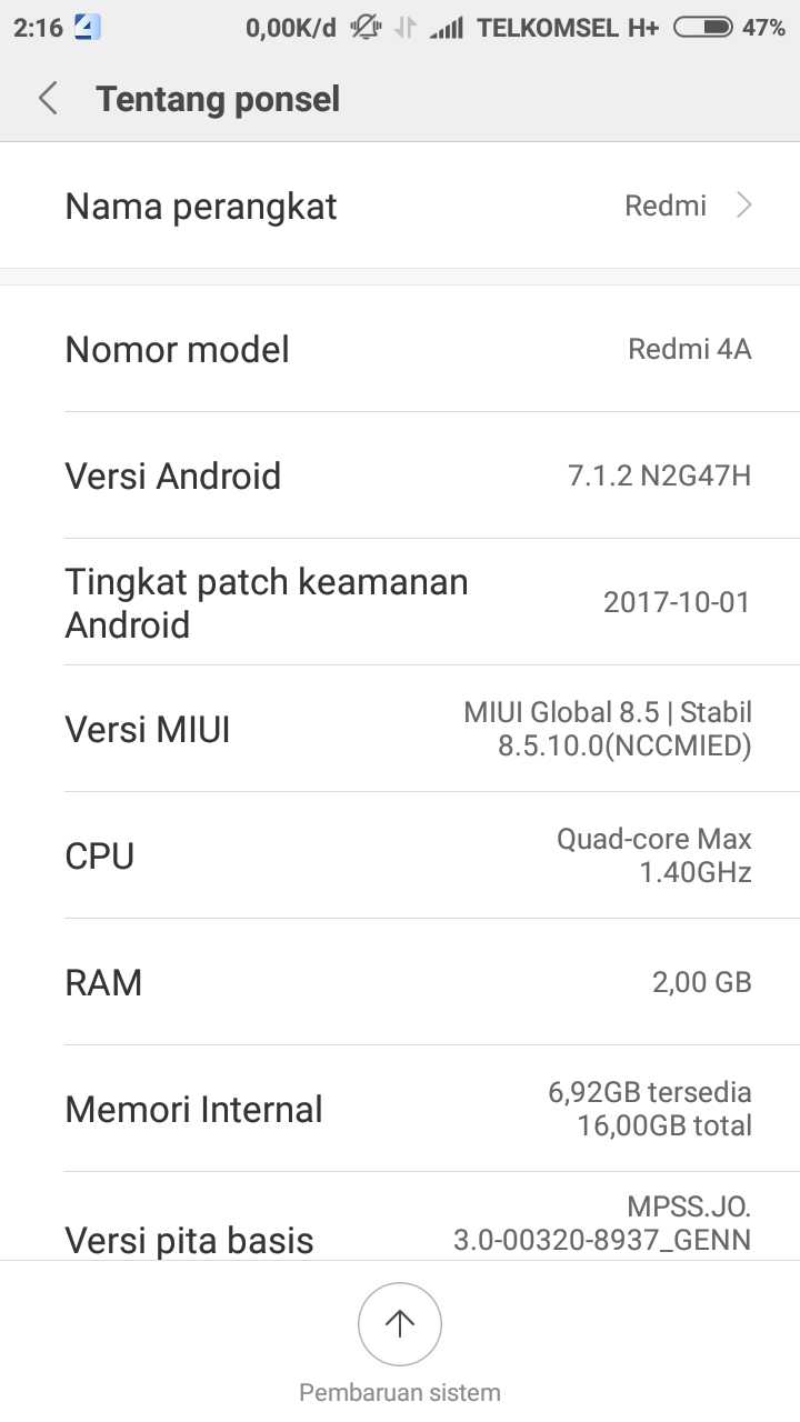  MIUI 8.5.10.0 Global Stable ROM for Redmi 4A (NCCMIED)