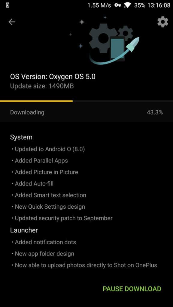 OxygenOS 5.0 Android 8.0 Oreo For OnePlus 3 and OnePlus 3T