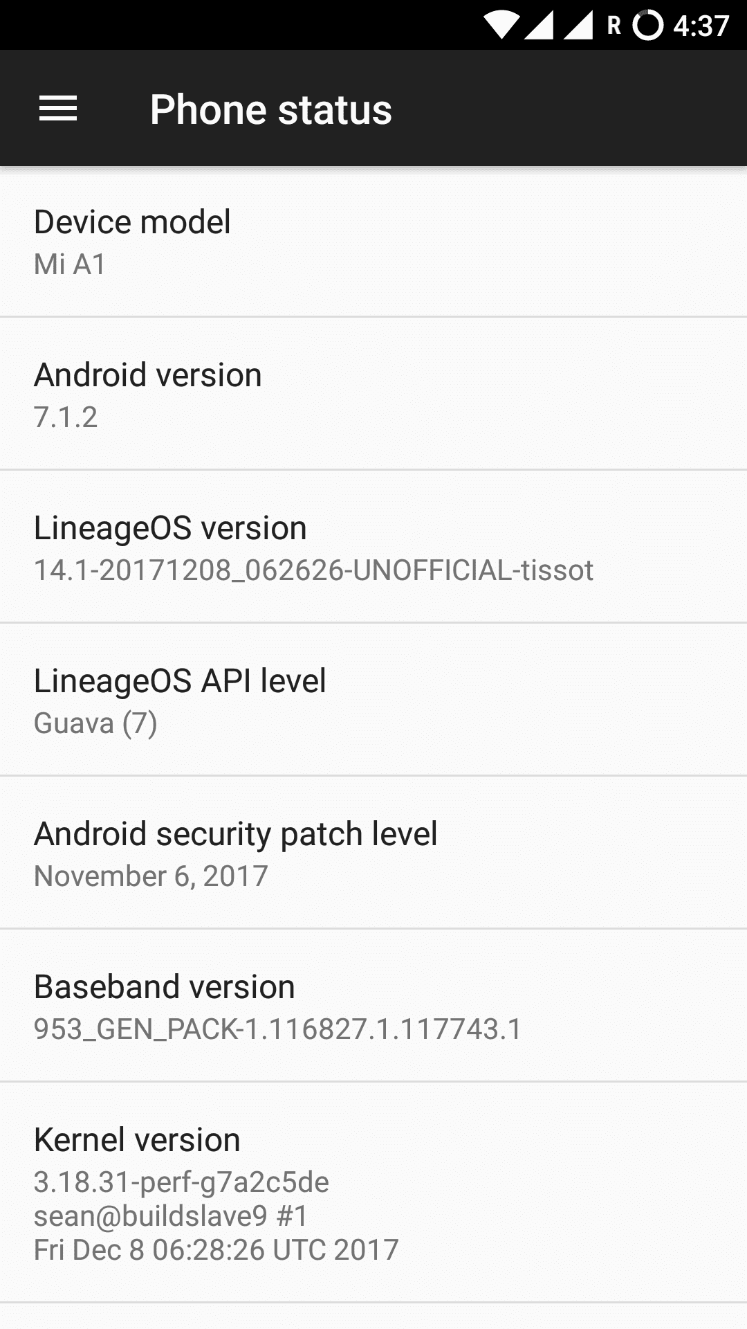 LineageOS 14.1 ROM For Xiaomi Mi A1