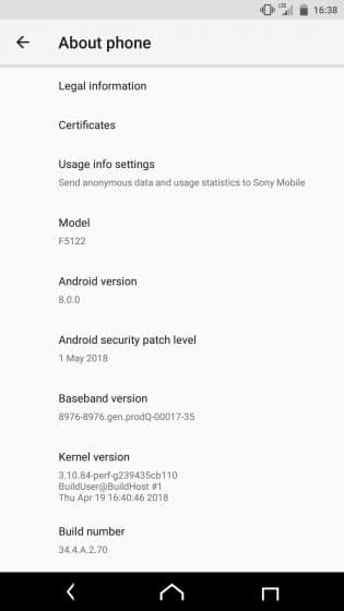 May 2018 Security Update 34.4.A.2.70 For Xperia X and X Compact