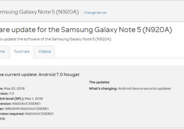 AT&T Galaxy Note 5 N920AUCS5ERE1 May 2018 Security Update (OTA Patch)