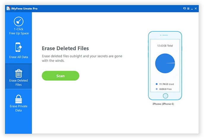 Erase deleted files fro iOS