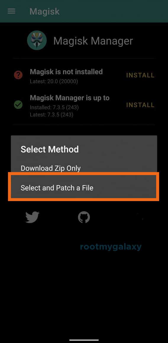 Select and Patch a File Magisk -Moto G8 Plus