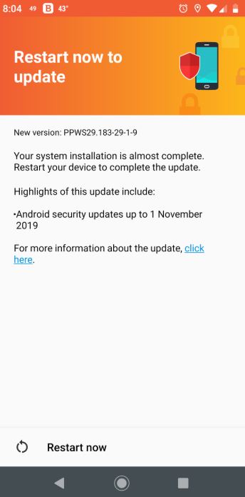 Moto Z3 Play Nov 2019 Security Patch