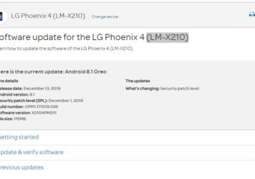 AT&T LG Phoenix 4 grabs X210APM20l December 2019 patch