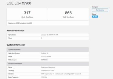 LG G5 (US Unlocked) variant spotted with Android 10 on Geekbench
