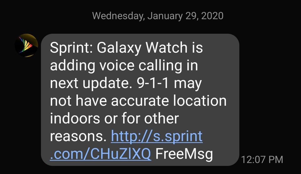 Sprint Samsung Galaxy Watch will soon receive VoLTE calling support