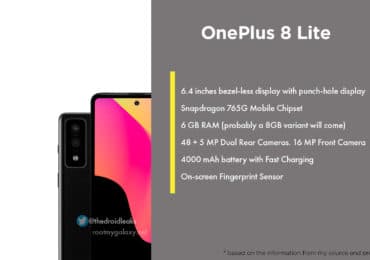 New Render of OnePlus 8 Lite reveals specs, Snapdragon 765G, Dual Rear Camera and more