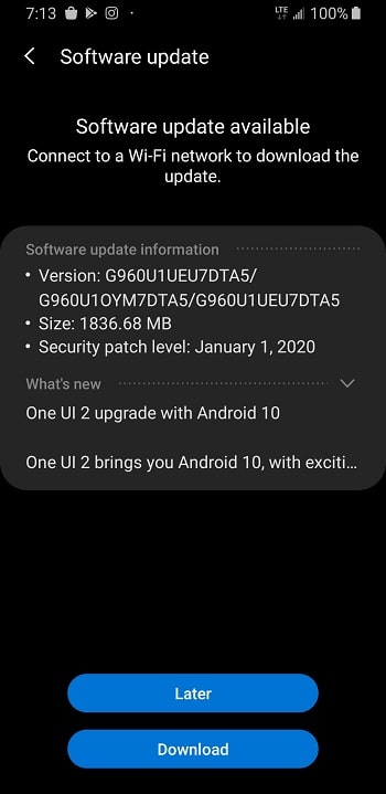 AT&T Galaxy S9 and Galaxy received Android 10 (One UI 2.0) update 