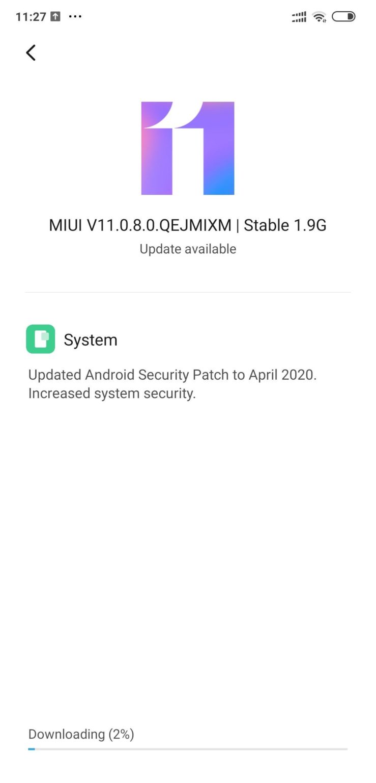 POCO F1 MIUI-11.0.8.0-OTA-update