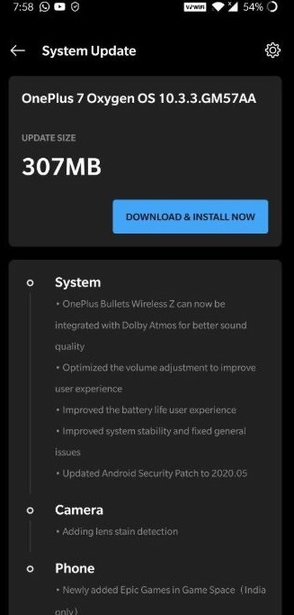 oneplus 7 7 pro oxygenos 10.3.3 may update