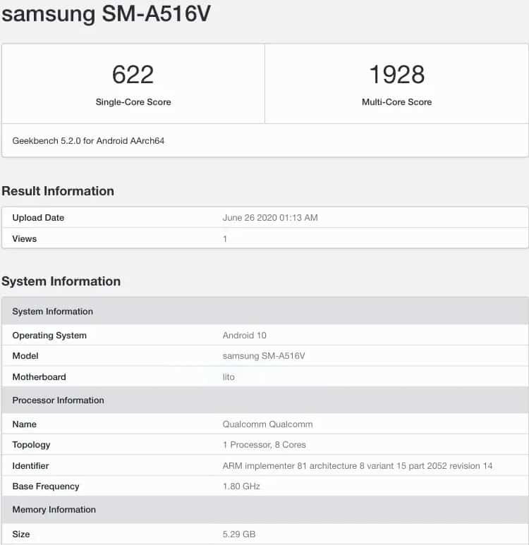 Galaxy A51s 5G Spotted on Geekbench, NFC and WiFi-Alliance websites