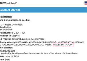 Redmi 9A with POCO branding spotted on TUV Rheinland certification