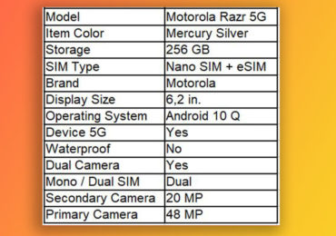 Tipster reveals Motorola Razr 5G Key Specifications