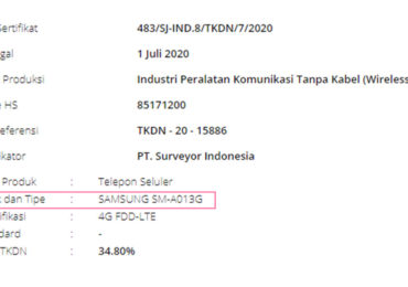 Samsung Galaxy A01 Core TKDN Indonesia Listing