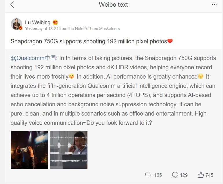 Lu weibing Weibo post
