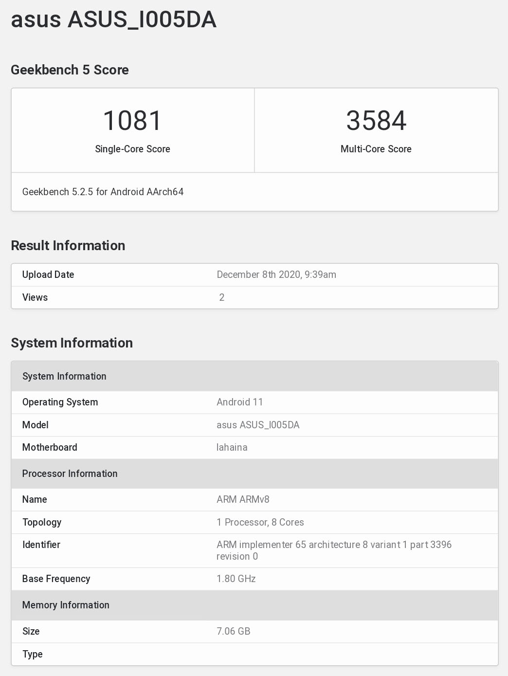 Asus ROG 4 (ASUS_I005DA) spotted on Geekbench