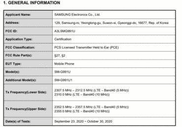 Samsung Galaxy S21 FCC details(1)