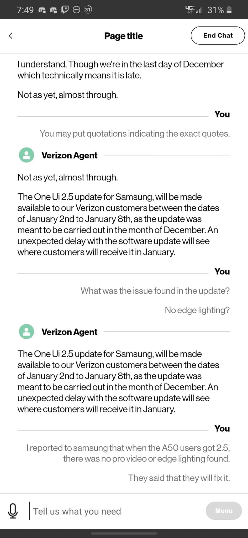 Verizon Samsung Galaxy A50 might get One UI 2.5 update in few days