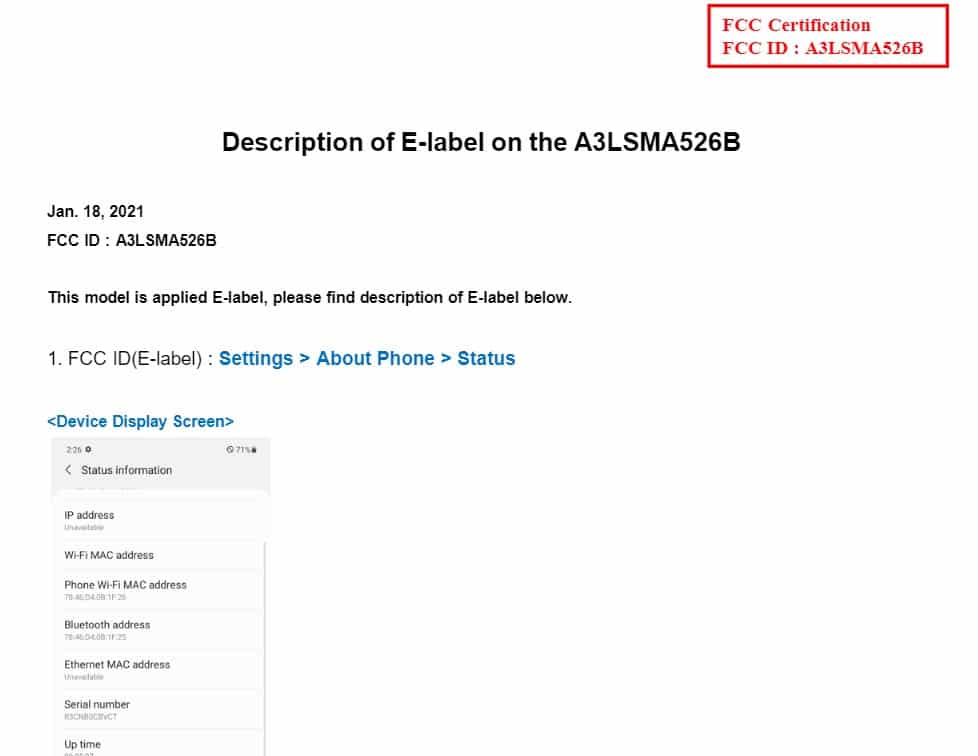 Samsung Galaxy A52 5G with 4370 mAh battery spotted on FCC certification