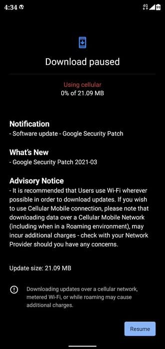 Nokia 5.1 Plus March 2021 security update
