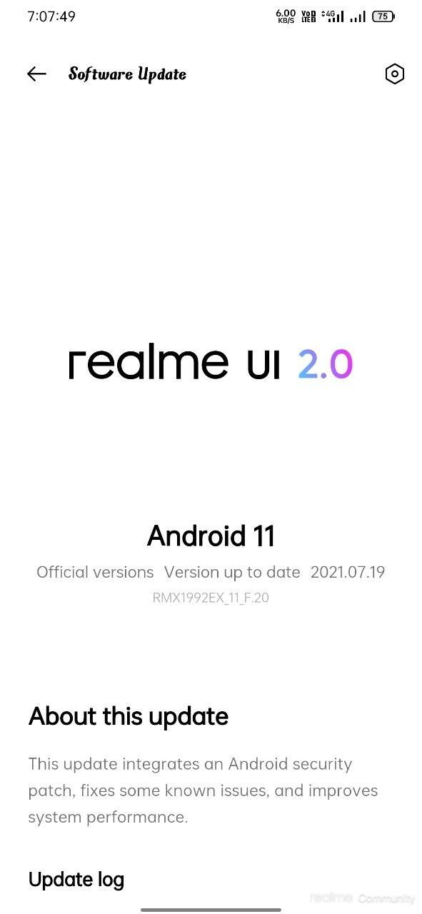 Realme X2 Android 11 update changelog
