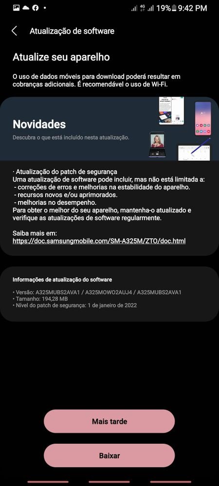 Samsung Galaxy A32 (LTE) in Brazil receives the January 2022 security patch update