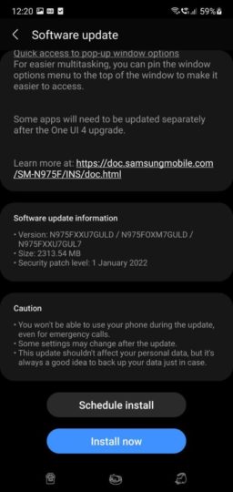 Galaxy Note 10 series bags One UI 4.0 update in India with January 2022 security patch