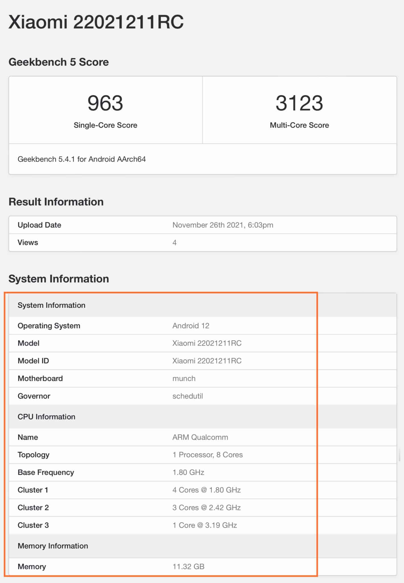 Redmi K50 with model number 22021211RC spotted on Geekbench