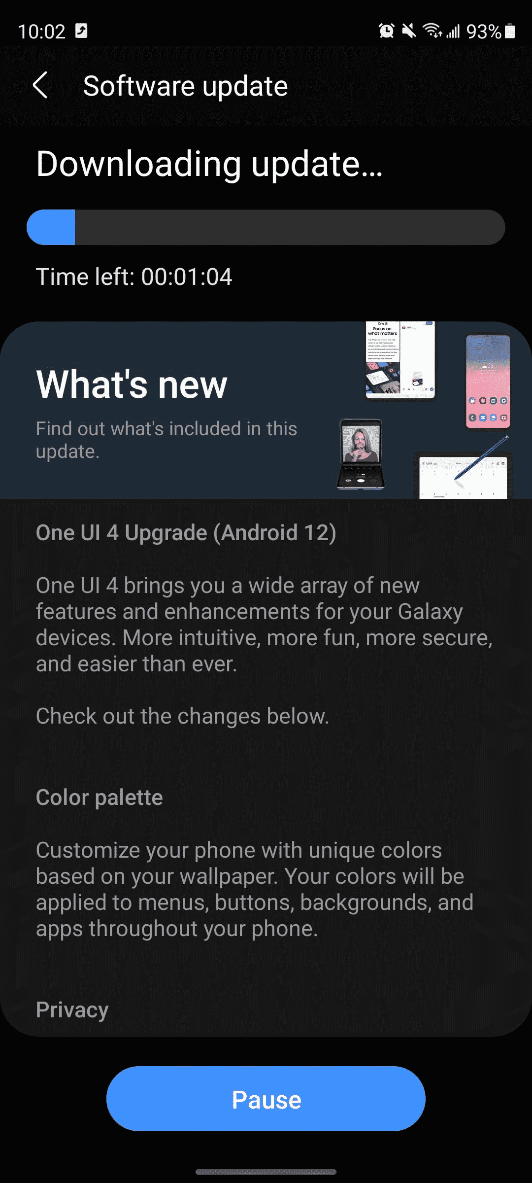 One UI 4.0 update on Galaxy S20 FE-T-mobile