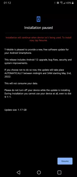 LG V60 ThinQ Android 12