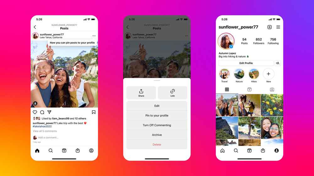 Instagram adds the new feature to pin posts on your Instagram Profile