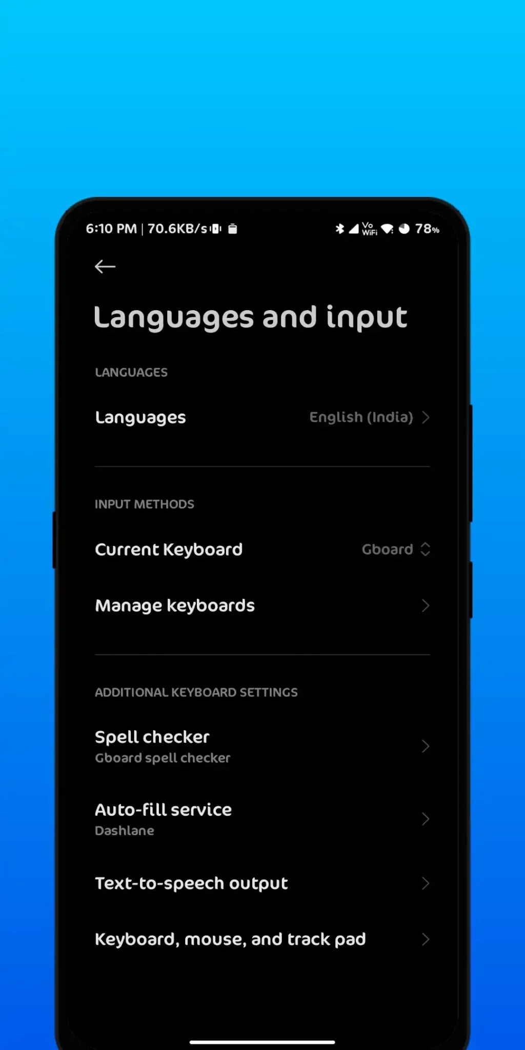Select Input Language