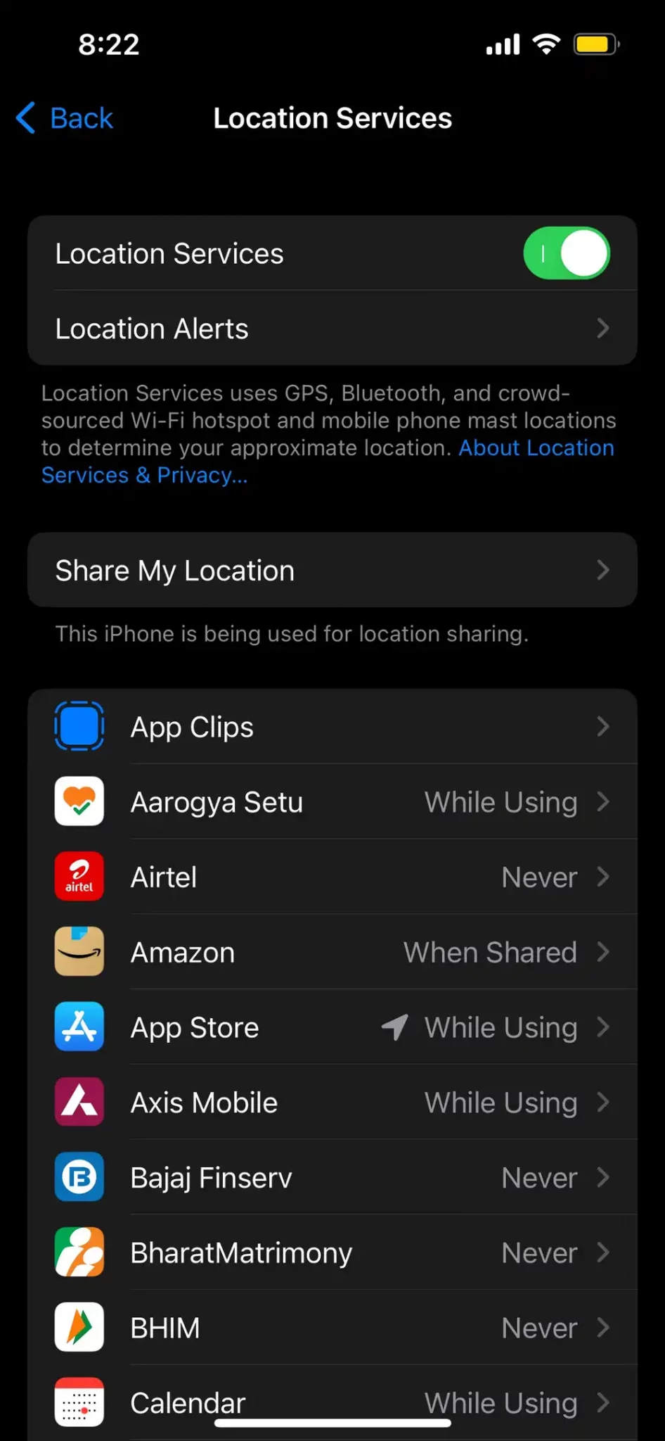Minimal location tracking iOS 16