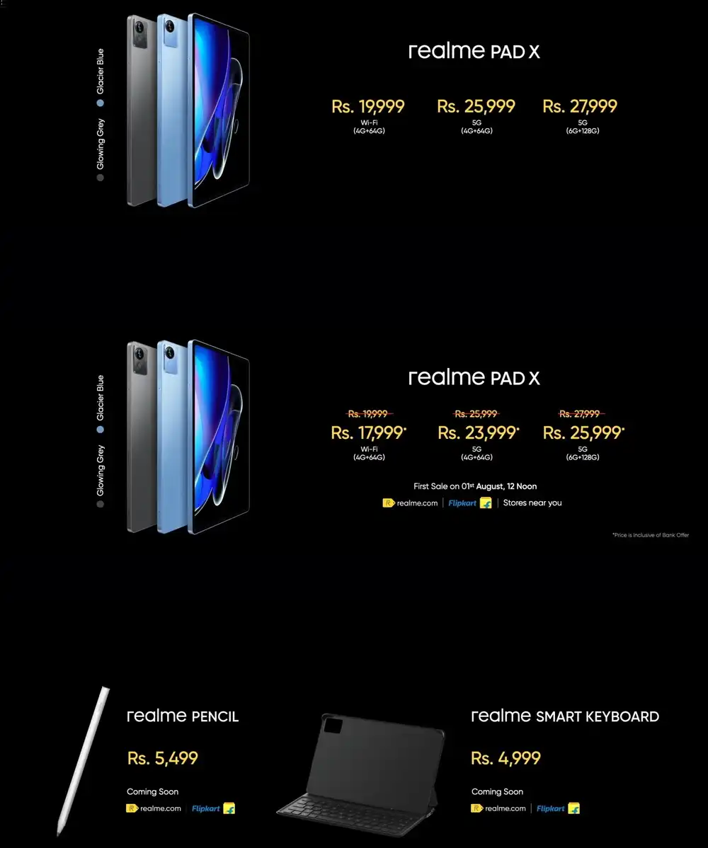 Realme Pad X Price and Availability in India