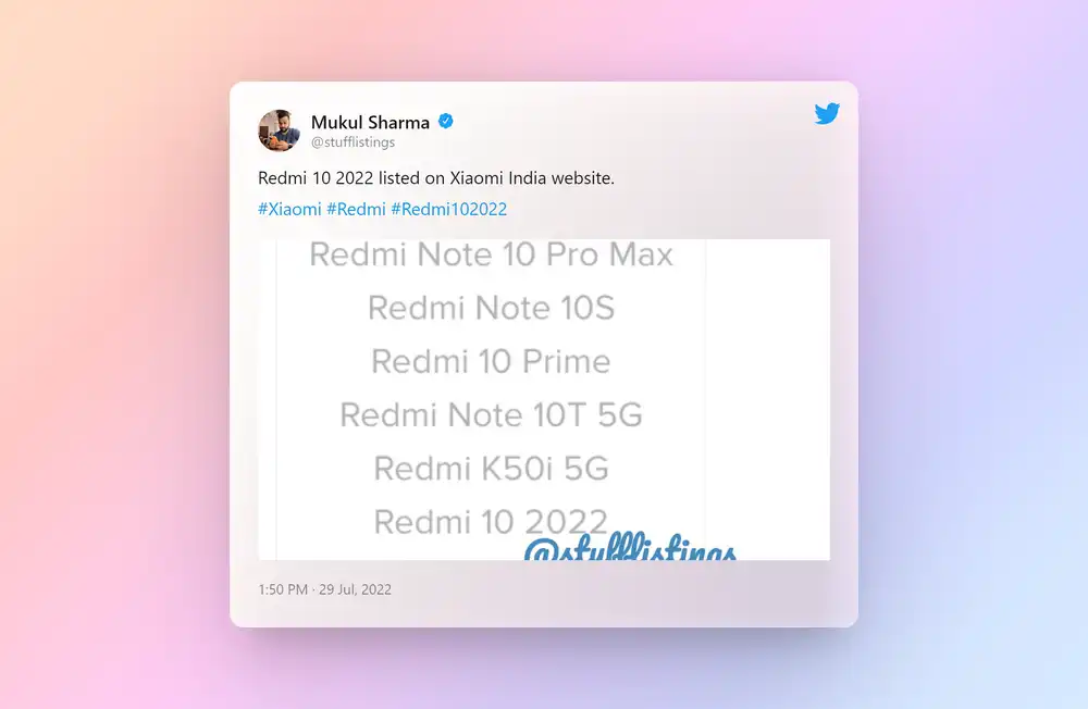 Redmi 10 2022 has been seen on the Xiaomi India website