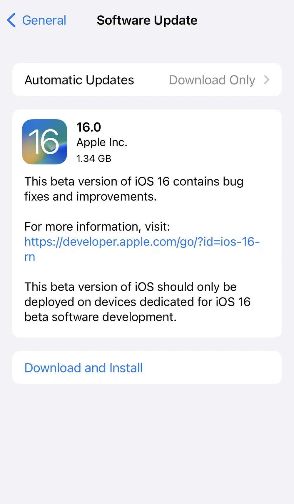 iOS 16 Dev beta 5 update