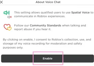 Voice chat Popup Warning 1 1 1 1