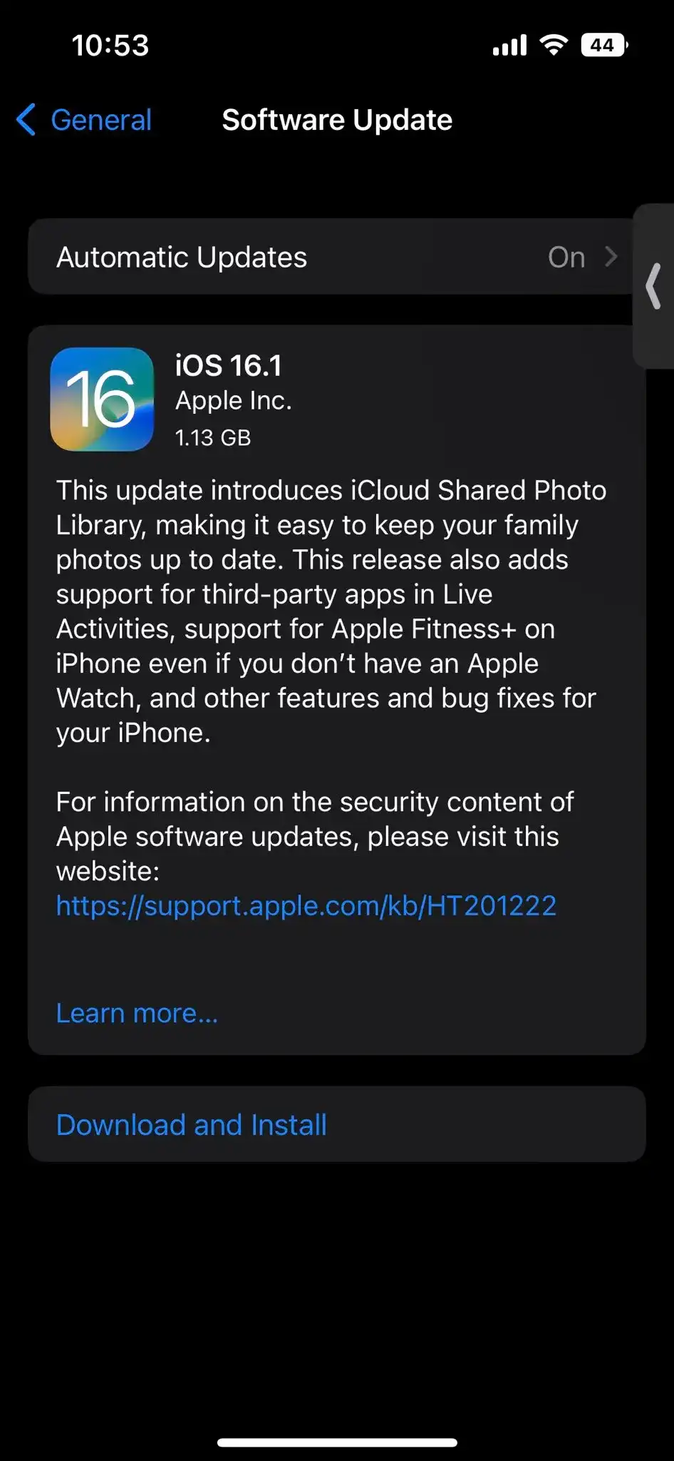 iOS 16.1 Stable Update Official