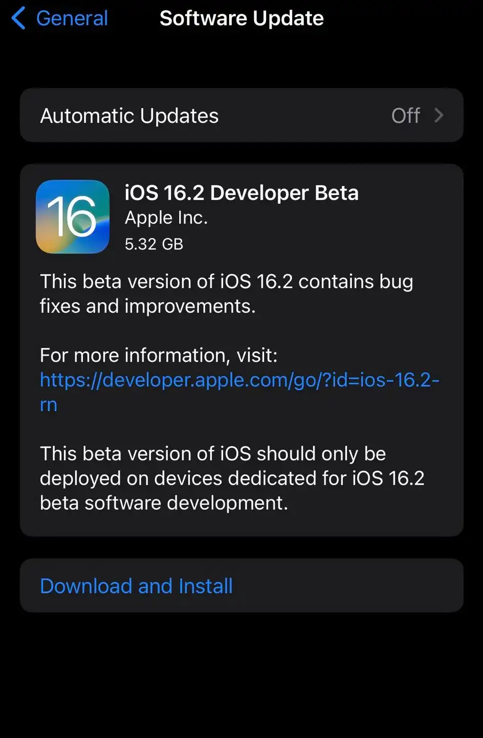 iOS 16.2 Beta 1 Update