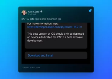 Apple officially starts pushing the iOS 16.2 Beta 3 update